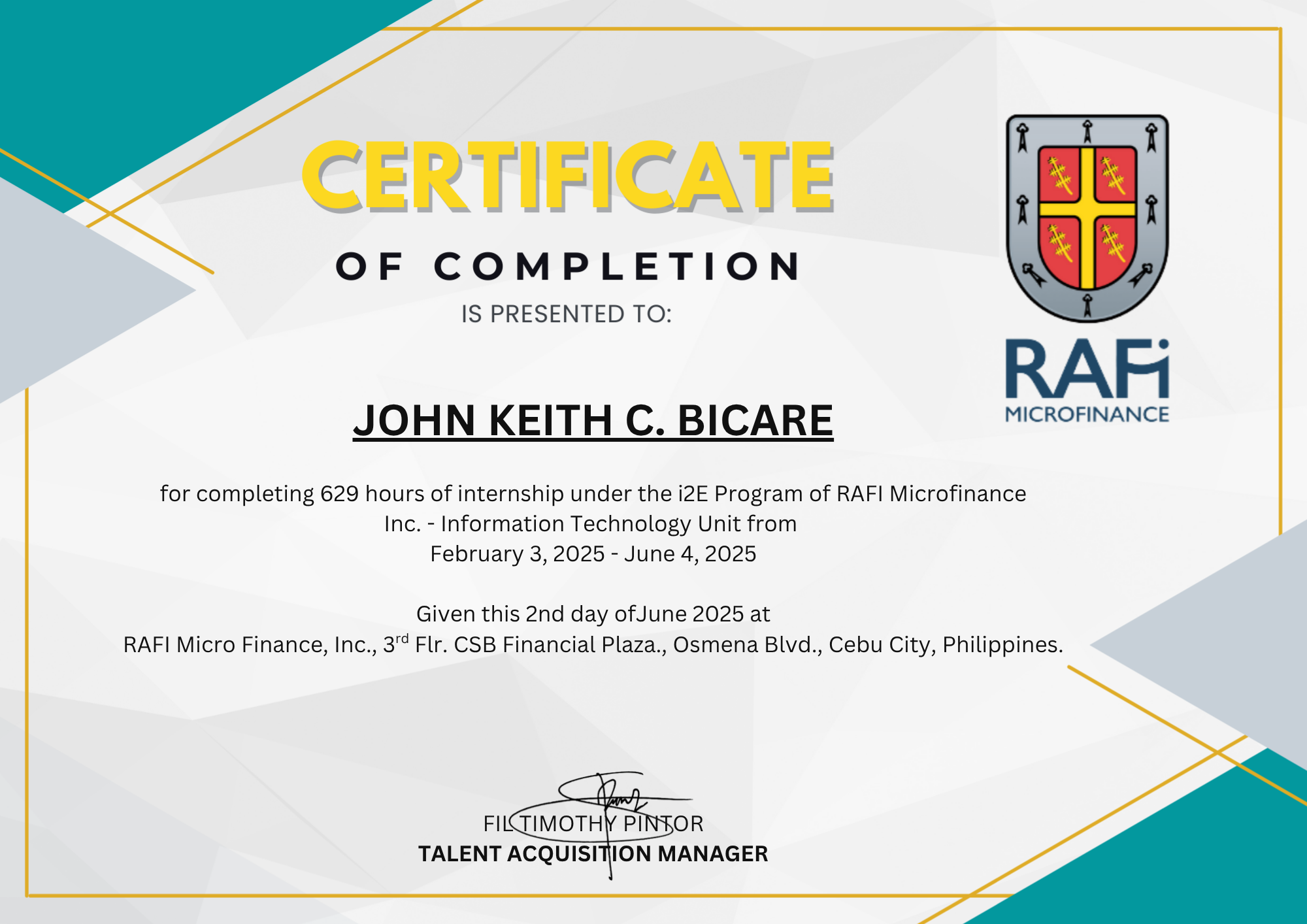 Certificate 1